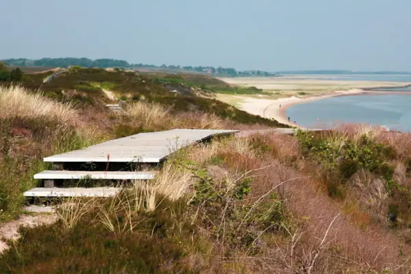 La brughiera di Braderup a Sylt con il Mare del Nord sullo sfondo