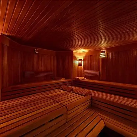 Interno di una sauna finlandese 